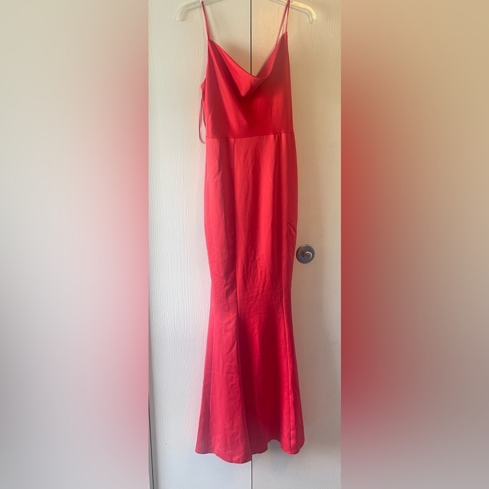 New Lipsy Cowl Neck Red Maxi Dress size 2 floor length ball gown prom wedding - Picture 2 of 5
